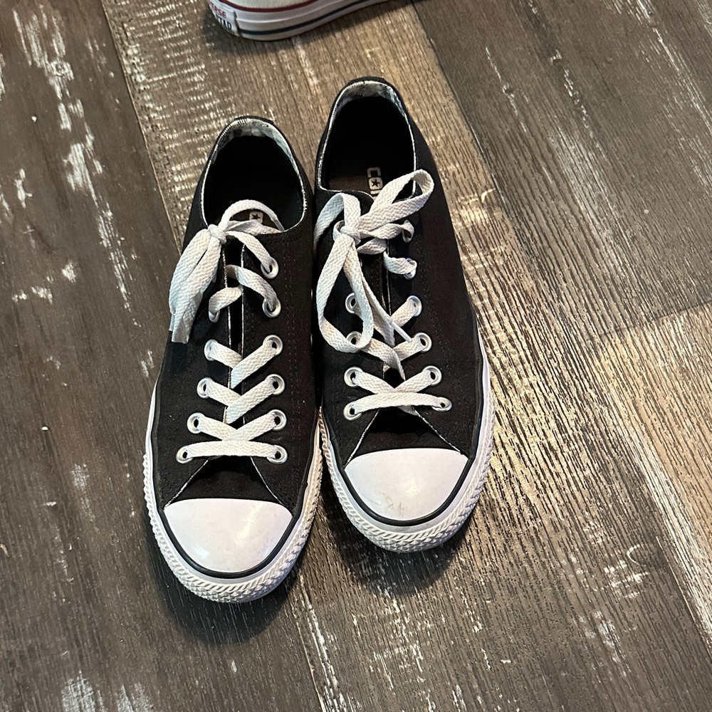 Converse All Star Classic Black Low-Top Canvas Sneakers with White Accents